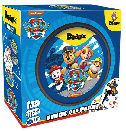 Zygomatic, Dobble Paw Patrol, Eco-Sleeves, Kinderspiel, Kartenspiel, 2-8 Spieler, Ab 4+ Jahren, 15 Minuten, Deutsch