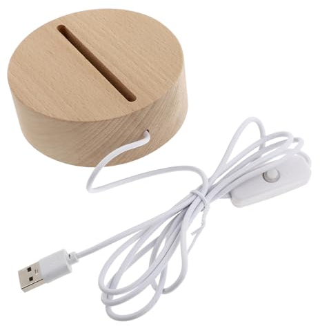 DOITOOL 1 Stück Buche Leuchtsockel Lampenfassung Lichtsockel Glühbirnensockel Usb-Lichtsockel Led-Tischlampe Nachtlampenständer Aus Holz Dekorativer Nachtlichtständer Abgerundete