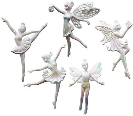 Sharplace 5 Stück Ballerina-Mädchen-Ornament, Engel-Anhänger, Weihnachtsbaumschmuck, Weihnachtsbaum-Hängeanhänger für Bücherregal, Tür, Fenster
