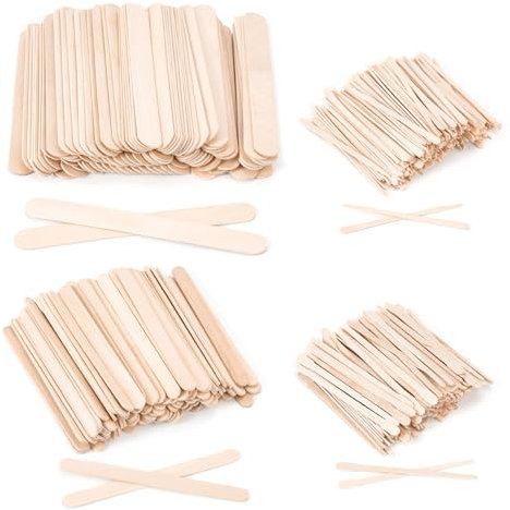 1000Pcs Waxing Sticks - 4 Style Assorted Wood Wax Sticks for Body Face Hair Removal, Eyebrow Lip Nose Small Waxing Applicator Sticks, Wax Spatula Applicator Wooden Craft Sticks