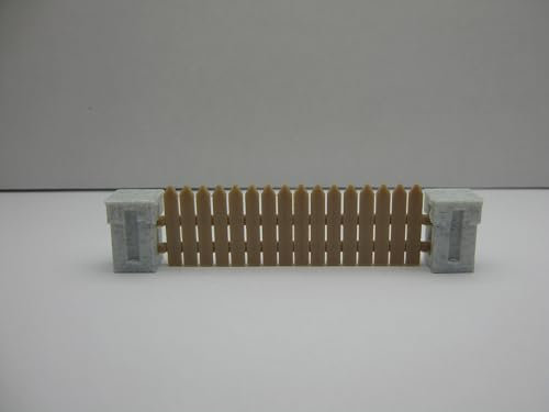 1 Meter Modellbauzaun, passend für Spur0, 1:43 - 1:48, Bausatz Lattenzaun (Marmor/Hellbraun)