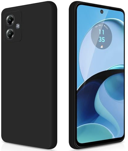 GiiYoon Case Compatible with Motorola Moto G14, Black | Silky-Soft Touch, Full-Body Protective, Silicone, Anti-Scratch Microfiber Lining