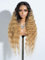 Joedir Long Deep Curly Wavy Lace Front Synthetische Perücken für Frauen Glueless Lace Wig Middle Part Natürlich aussehende Hitzebeständige Faser Perücke
