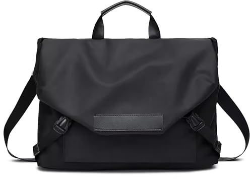 Messenger Bag für Herren 15,6-16 Zoll Laptoptasche Aktentasche Crossbody Bag Satchel Umhängetasche, Schwarz