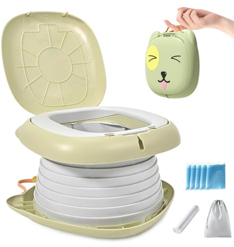 TOATELU Pot Pliable pour Enfants: Pot Pliable Portable avec sac de Rangement et sac Poubelle, Pot Bébé, Toilettes Pliantes pour Enfants, pour une Utilisation Intérieure et Extérieure