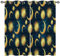 ANHOPE Boho Sonne Mond Sterne Vorhänge mit Ösen Blickdichte Gardinen Thermo Vorhang Blackout Curtain Schlafzimmer Wohnzimmer Weich Verdunklungsvorhänge 2er Set H 137 x B 168 cm