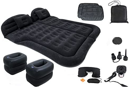 Icelus Auto Matratze SUV Luftmatratze with Luftpumpe 175 * 130 * 15 cm Aufblasbare Camping Kombi Luftbett für Auto Rücksitz Dickere Kofferraum Matratze Bett für Camping Outdoor Traveling