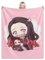 PTNQAZ Nezuko Kamado-Fleecedecke für Mädchen, Geschenk, Kinder-Bettwäsche, Motiv: Dämonentöter (2, 152,4 x 203,2 cm)