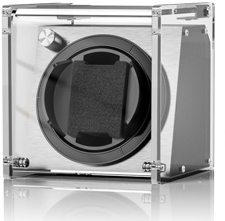 Watch Winder Smith Uhrenbeweger aus halbtransparentem PE Kunststoff für 1 Uhren (Transparentes Design)