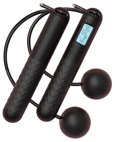 Cordless Skipping Ropes With Counter | Weighted Gravities Ball Jump Rope | Wireless Skipping Rope For Adults Fitness | Smart Digital Jump Rope | At Home Workout Experience Equipment For Women Men