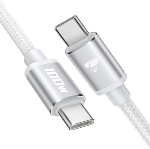 USB C to USB C, 100W 5A Fast Charging Cable 2M Type C Charger Fast USB Charge Lead Usbc to Usbc Cable for iPhone 16 15 Pro Max Plus iPad Pro/Air MacBook Samsung S24 S23 S22 S21 Pixel 7 6 Switch PS5
