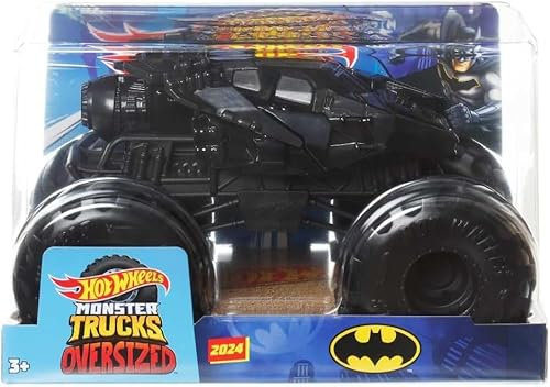 Hot Wheels Monster Trucks Batman Tumbler 1:24 Scale, Oversized, Crash Attack, Super Smash