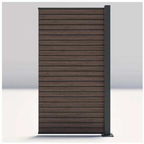 HORI® Sichtschutzzaun Rhombus-Style Anbauelement schmal | WPC Windschutz | Robuster Zaun für Garten & Terrasse | Erweiterbares Sichtschutzsystem | Modernes Design I I Einbetonieren I Graubeige