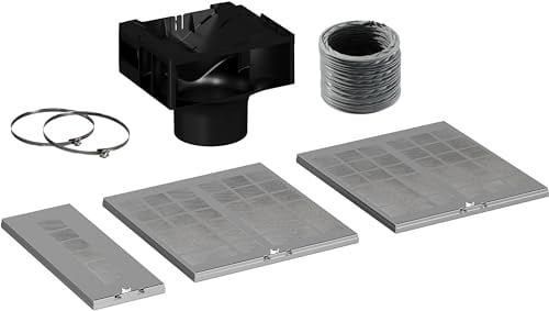 Siemens LZ11BKS11 Long Life Recirculation Kit, Regenerable Odour Filter for Cooker Hoods, Accessories for Recirculating Operation, Fits Oblique Food, Durable and Effective