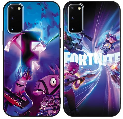 Yimctoie 2 Stück Handyhülle für Samsung Galaxy S20 Hülle 6.2, Anime Game Cartoon Muster Aesthetic Design, Dünn Weich TPU Silikon Slim Fit Stoßfest Kratzfest Schutzhülle, cool