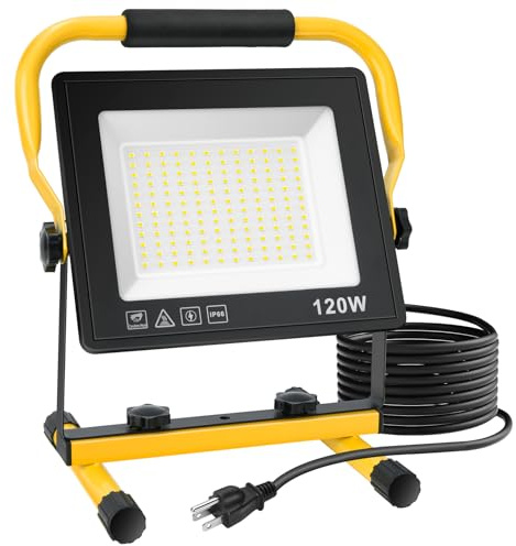 120W LED Work Light, 12000LM Portable Work Light with 16.4FT Cord