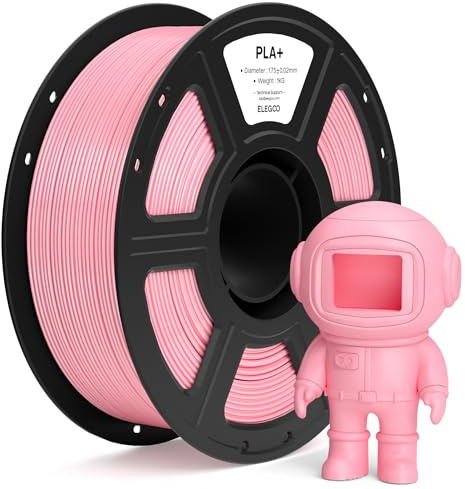 ELEGOO PLA+ Filament 1.75mm Rosa 1kg, 3D Drucker Filament | Hochfestes PLA Plus 3D-Druckmaterialien, Maßgenauigkeit +/- 0,02mm, 1KG Spule (2.2lbs) für die Meisten 3D-Drucker