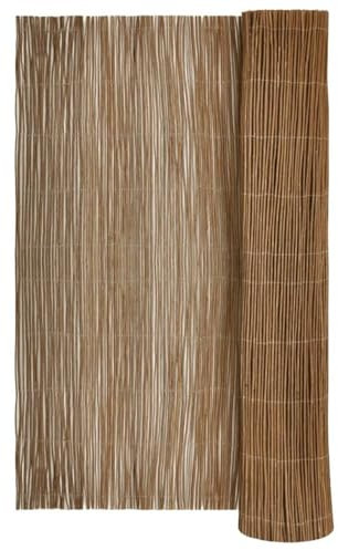 vidaXL Rustikales Bambus-Wandpaneel UV-beständig Braun Naturholz Rechteckiger Gartenzaun 300 x 180 cm für Patio Balkon und Barriere Matte Oberfläche