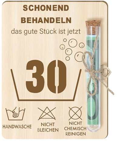 Dreaku Geldgeschenke Geburtstag 30, Holz Geschenke zum 30 Geburtstag mit Geburtstagskarte für Frau Mann, Witzige Geburtstagskarte 30 Geschenke für Freunde, Familie (30)