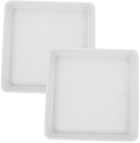 Toyvian Quadratisches Tablett Quadratisch 2 Stück Kunststoff Weiß