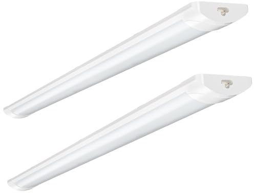Sararoom 40W LED Feuchtraumleuchte Werkstattlampe 115CM 4800LM Röhre Leuchtstoffröhre - 2er 4500K Neutralweiß Verknüpfbar Deckenleuchte,IP65 Wasserdicht Wannenleuchte für Büros Garage Keller Warenhaus