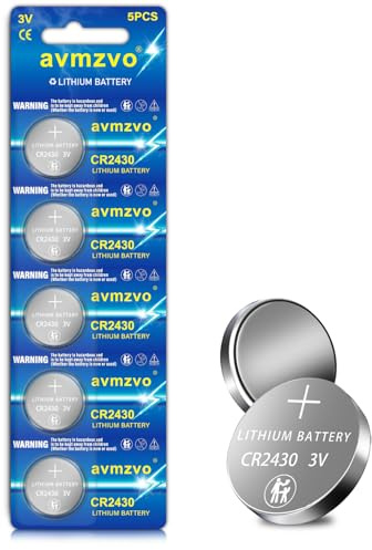 avmzvo CR2430 3V Lithium Knopfzellen 2430 Batterien,5 Stück,Für Spielzeug | mit Langer Haltbarkeit,Auslaufsicher & quecksilberfrei【5 Jahre Garantie】