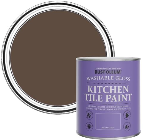 Rust-Oleum Water-Resistant Kitchen Tile Paint in Gloss Finish - Coffee Bean 750ml