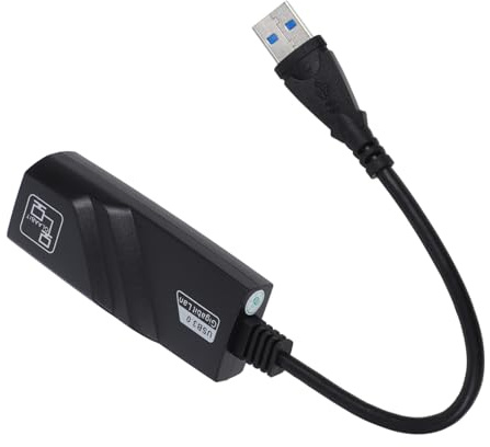 HIAKDOFT Adattatore USB Gigabit Ethernet Scheda di Rete ad Alta Velocità Compatibile Laptop Design Nero e Plug Play