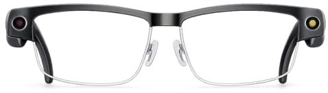 AI Smart Brille mit Kamera Powered by ChatGPT, 8MP 4K Videoaufnahme & Audioaufnahme, Echtzeitübersetzung, Sprachassistent, Open-Ear Bluetooth Brille für Reisen & Arbeit