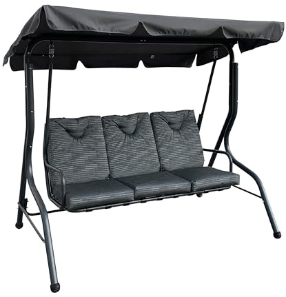 Gardissimo 3 Sitzer Allweather Outdoor Hollywoodschaukel New Swing | Gartenschaukel - Schaukel zum Sitzen, Liegen und Entspannen, einfache Montage - bis 300 kg belastbar, wetterfeste Kissen