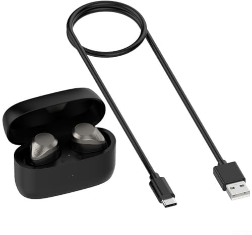 Ladehülle für Jabra für Elite 5, für Elite 4 Active & für Elite 3 Kopfhörer, 590 mAh Ersatz-Akku-Box mit Typ-C-Anschluss, LED-Anzeige, tragbares Reisezubehör (Ohrhörer nicht im Lieferumfang enthalten)