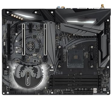 Carte mère Carte mère Fit for ASRock X470 Taichi Compatible avec Les processeurs Ryzen 9 5900X, R7 5700X3D et R5 5600G, 4 emplacements for mémoire DDR4 3466 MHz NVMe M.2, Socket AM4