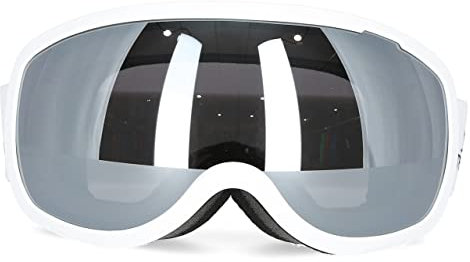 Trespass Hawkeye, Matt White, Ski Goggles with UV Protection, Mirrored Dual Lenses & Anti Fog Coating, White