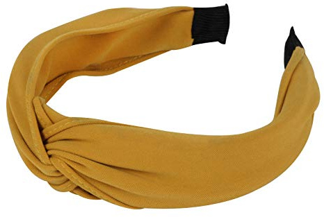 axy Breiter Haarreif mit raffinierten Knoten-Vintage-Wunderschön Stirnband Haarschmuck Damen Haarreifen HR34b Stil A (Stil A - Gelb)