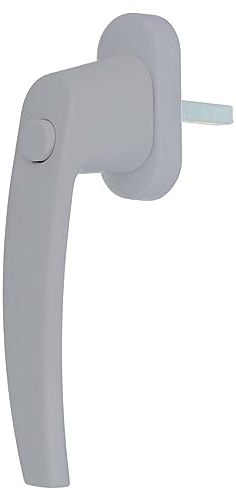 Premium Aluminium Fenstergriff mit Druckknopf, Farbe:Silber F1, Stiftlänge:40mm