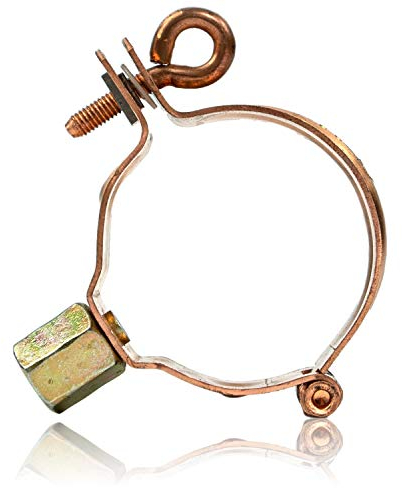 Fallrohrschelle Kupfer 120 mm mit M8/M10 Gewindeanschluss - Schraubrohrschelle zur Befestigung von Fallrohren am Gebäude - Rohrschelle für Kupfer Regenrohre DN 120