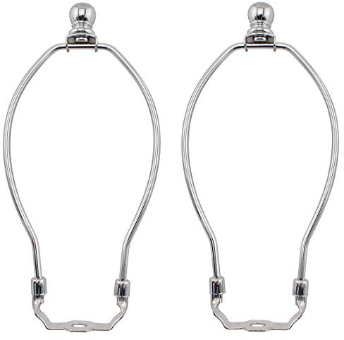 OZXNO Lampenschirm, Harfenhalter, 2er-Pack, Hornrahmen, Lampenschirm-Halterung mit Lichtsockel und Kugel-Lampe, DIY-Beleuchtung, Ersatzzubehör für Tisch-/Stehlampen (Silber) 7 Inch