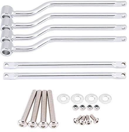 Hlyjoon Silver Motorrad Satteltasche Stützstangen Halterungen Edelstahl Moto Satteltasche Stütze Seitenhalterung Universal