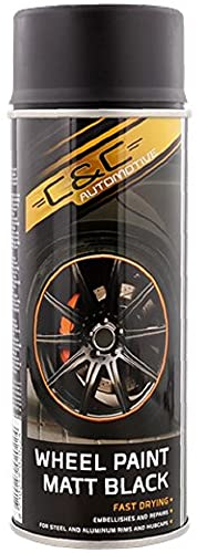 4 Bombes Spray de peinture Noir Mat pour Jantes et Enjoliveur Auto Moto