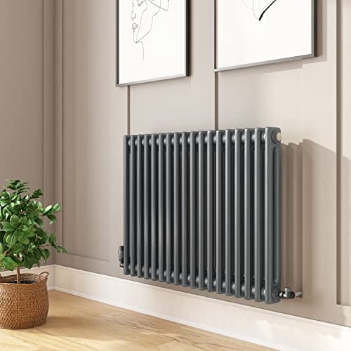 Nambi Anthracite Horizontal 2 Column Traditional Radiator 600 x 830mm
