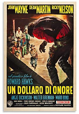 Rio Bravo Classic Movie Poster Vintage Film 8 Leinwand Wandkunst Dekor Gemälde für Wohnzimmer Heimdekoration 30 x 45 cm ohne Rahmen style1