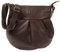LECONI kleine Schultertasche Damentasche Umhängetasche natur weiche Ledertasche Handtasche Damen Leder 29x30x3cm dunkelbraun LE0070-buf