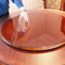 Mantel redondo de PVC transparente, mantel de cristal suave, impermeable y resistente al aceite, adecuado para mantel de comedor, transparente, 110 cm