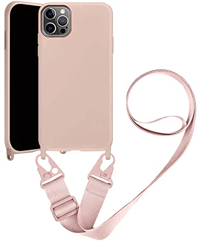 VooDirop Handykette Hülle für iPhone 13 Pro Handyhülle mit Band Abnehmbar Nylon Lanyard Stoßfest Silikonhülle Handyhülle mit Verstellbarer Kordel zum Umhängen Schutzhülle