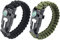 Paracord Armband,2 Stück Survival Armband,mit Feuerzeug, Kompass, Klinge, Pfeife, Schnalle, geeignet für Outdoor-Aktivitäten wie Wandern, Camping, Bergsteigen, Notruf usw.