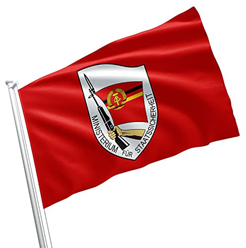 Deutsche Demokratische Republik, 7,6 x 12,7 cm, lebendige Farben, doppelt genähte Messingösen (Stasi)