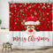 Bovlleetd 180x180cm Niedlicher Elch Duschvorhang Frohe Weihnachten Duschvorhang Roter Büffel Plaid Cartoon Tier Badezimmervorhang Weiße Schneeflocke Wasserdichter Wannenvorhang mit Haken
