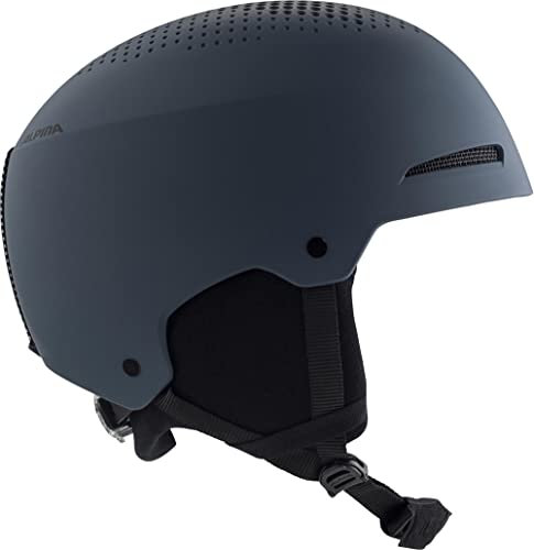 ALPINA ARBER - hochwertiger & Leichter Skihelm mit integriertem Visier für Erwachsene, mit abnehmbaren Ohrenpolstern, optimale Stoßabsorption - Ink matt - L (58-61 cm)