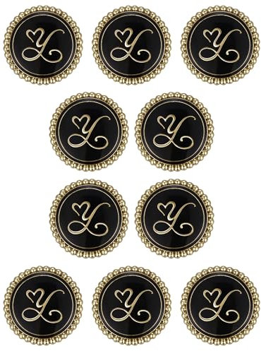 ftiemlovde 10 Edel Dirndl Knöpfe Gold Schwarz Zum AnnäHen Metall, Goldene Trachten Nachthemd Knopf Mantel Groß,öSenknöPfe Aus Kupferlegierung Blazer ZierknöPfe (F10 18mm)