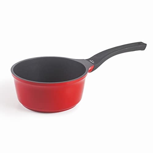 LACOR - 25956 - Cazo Cocotte, Cazo Antiadherente, Utensilios Cocina, Compatible con Todo Tipo de Cocinas Incluida Inducción, Aluminio Fundido, Diámetro 16 cm, Capacidad 1,3 L
